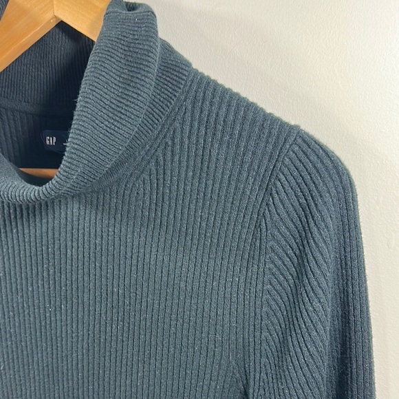 GAP Black Turtleneck Rib Midi Long Sleeve Sweater Dress Large - Picture 6 of 9